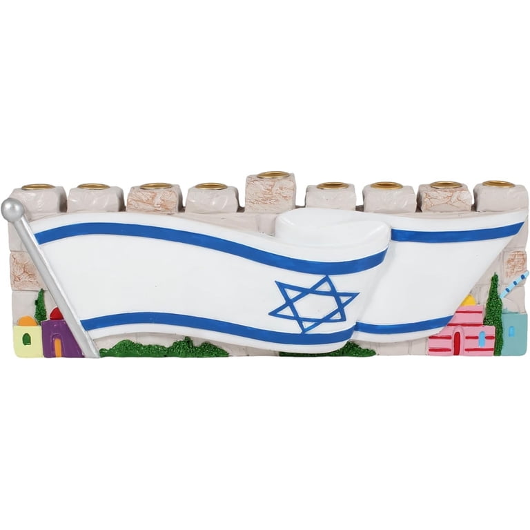 Western Wall & Israeli Flag Hanukkah Menorah photo 5