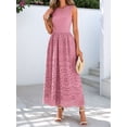 thumbnail image 6 of Jaimenalin Women'S Summer Dresses Sleeveless Crewneck A-Line Boho Lace Eyelet Tank Maxi Dress with Pockets Blush Color M, 6 of 9