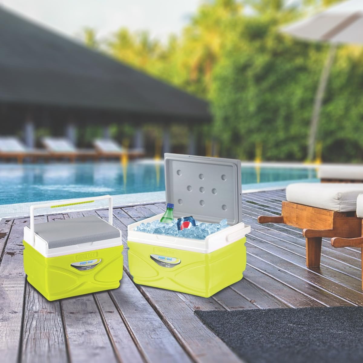 Pinnacle 2-Pack Portable Picnic Cooler 4.5L & 11L Hard Insulated Coolbox, Green