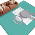 thumbnail image 2 of Funny Elephant Washable Living Room Rugs 5'x8', Elephant's Butt White Washing Machine Farmhouse Low Pile Throw Large Area Rug Non-Slip Sturdy Edge Binding Carpet for Living Room Kitchen Office, 2 of 9