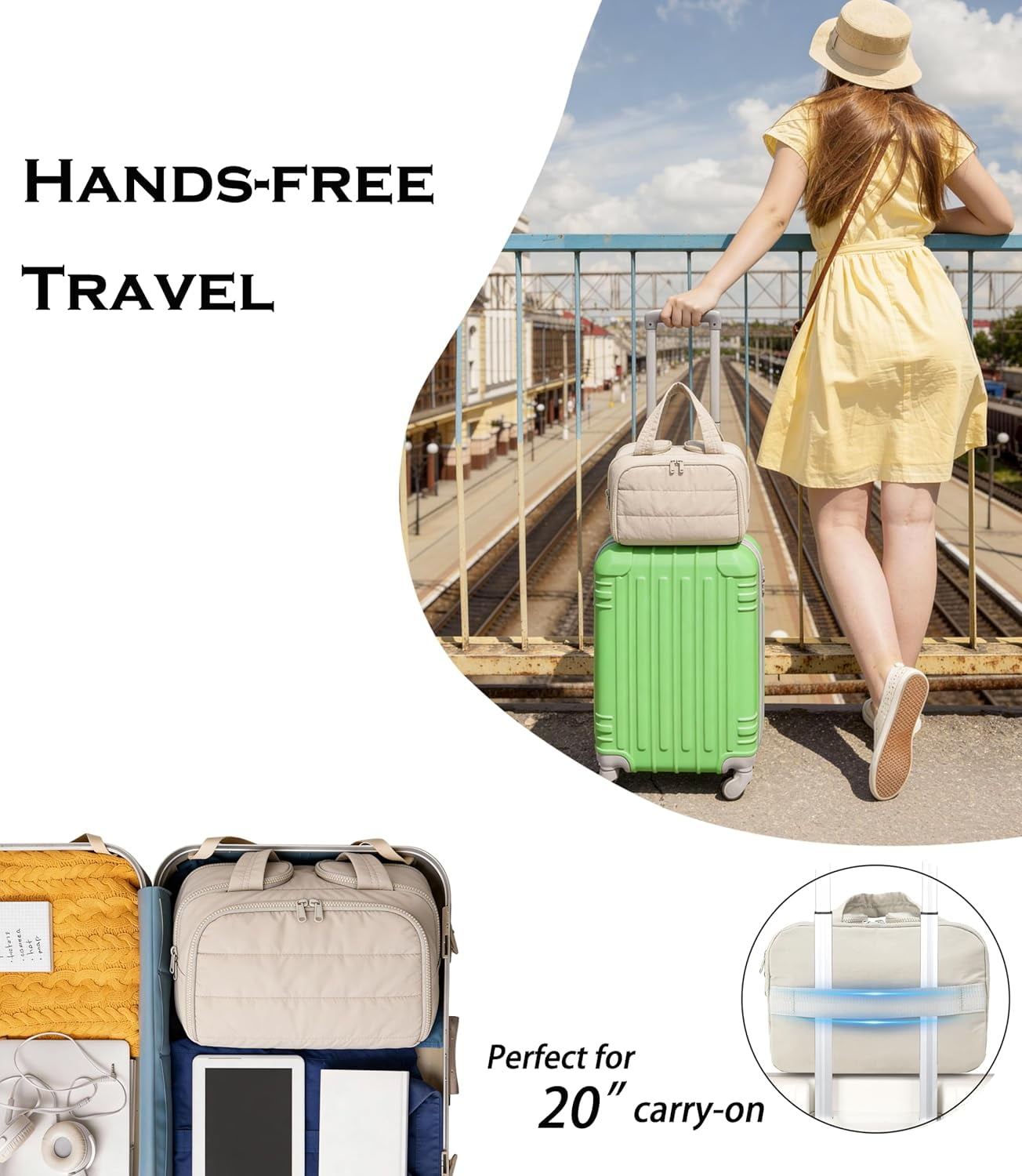 Cloud Carry Bag,Travel Toiletry Bag for Women, Large Puffy Cosmetic Bag with Wet-Dry Separation and Multiple Pockets for Organized Essentials