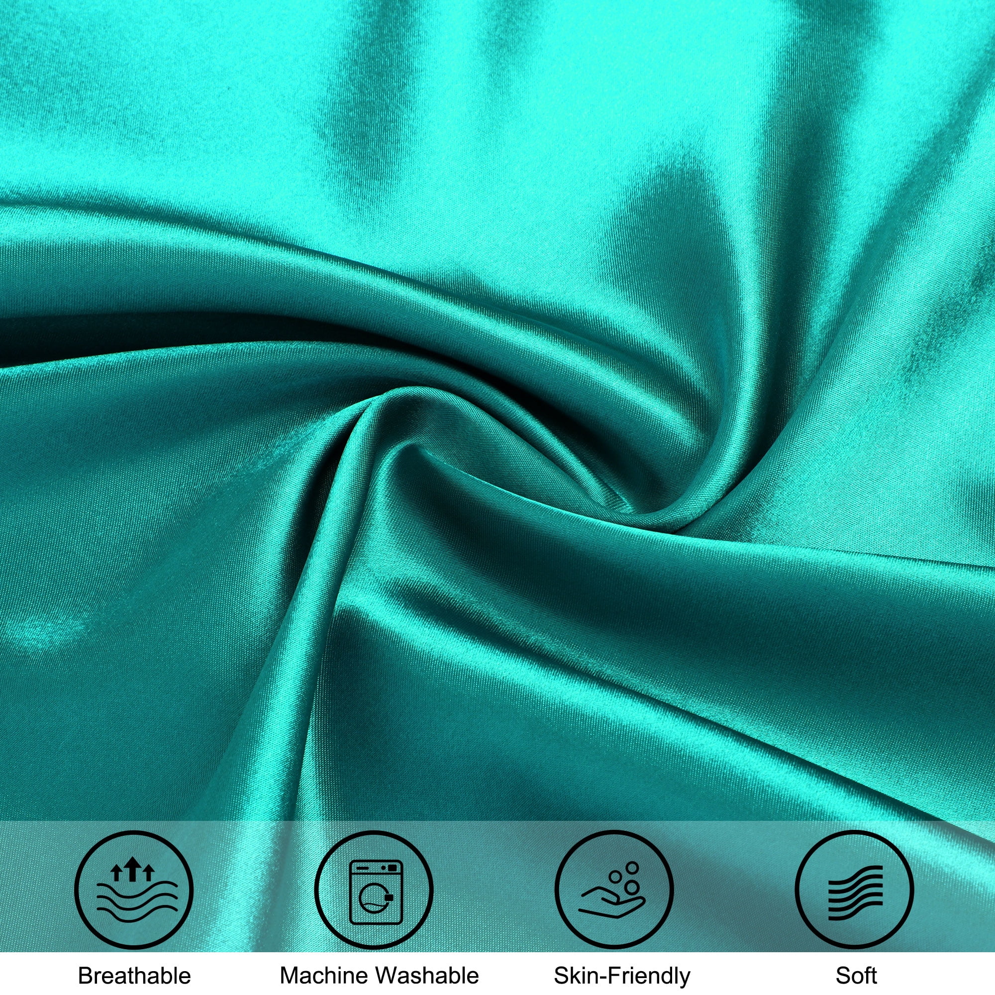Unique Bargains Smooth Satin Body Pillow Cover Case, 20" x 54" Teal