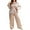 Khaki, variant on Women's Ice Silk Long Sleeve Trousers Cardigan Imitation Silk Plus Size Home Suit for Women Red XXL