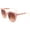 Pink, variant on Oversized Round Vintage Frame Fashion Sunglasses for Women, Gold Metal Tips, Green and Red Strips Design on Arm, Tortoise Frame Gradient Brown Lens