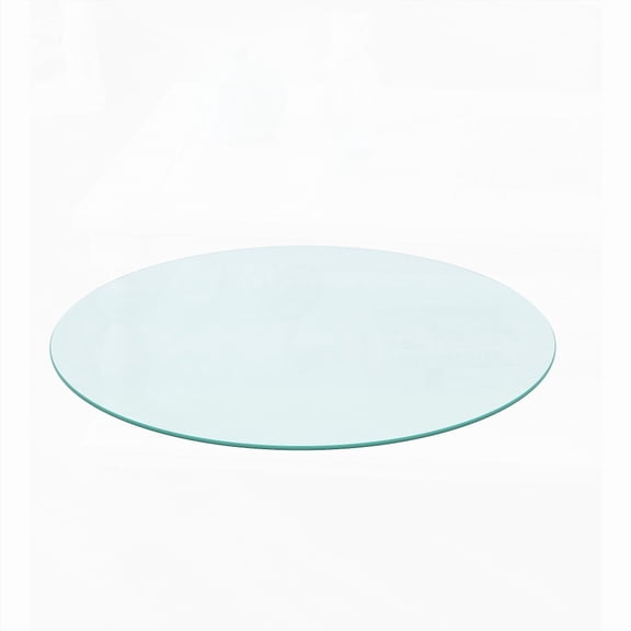 Modern 36" Inch Round Tempered Glass Table with Clear 1/4" Thick Polished Edge for Versatile Use