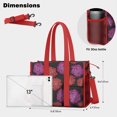 thumbnail image 5 of Teacher Tote Bag,Pioneer Flower Floral Print Pattern Teacher Utility Tote Bag,Large Work Tote Bags for Women with Multiple Pockets,Top Zipper Closure,13.8x10.6x6.7 Inch, 5 of 5