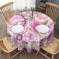 thumbnail image 3 of Pioneer Flower Floral Print Pattern Round Tablecloth 60"x60",Wrinkle Wipeable Table Cloth for Kitchen Dining Room Picnic Patio Party, 3 of 6