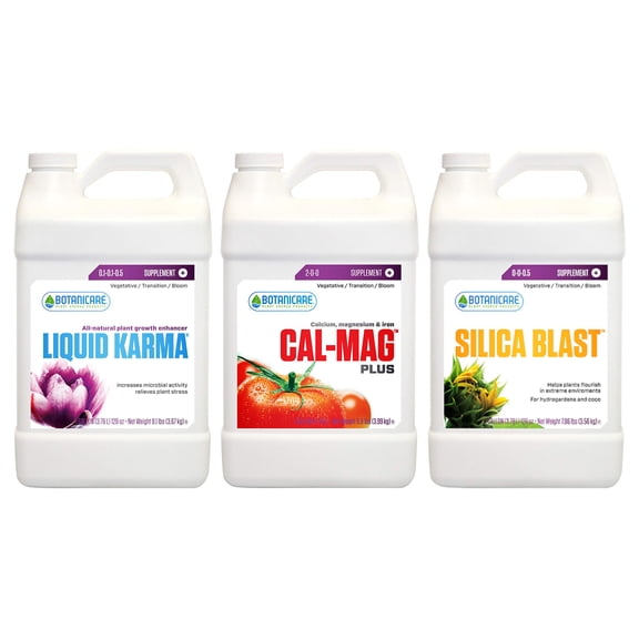 Botanicare GLCMBX0034 Liquid Karma, Cal-Mag Plus, and Silica Blast Gallon Combo
