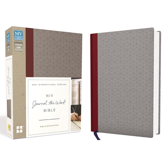 NIV, Journal the Word Bible, Cloth Over Board, Red/Gray: Reflect on Your Favorite Verses (Hardcover)