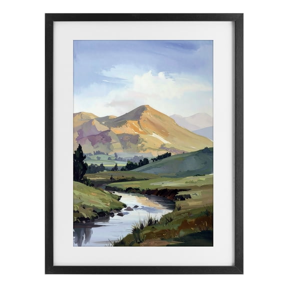 Stupell Industries Traditional Across The Valley Black Framed Print Under Glass, 14 x 20, by Alonza Saunders