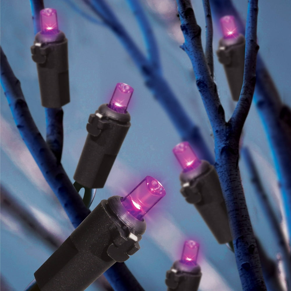 Halloween B/O LED Mini Lights, Purple LED, 20pk