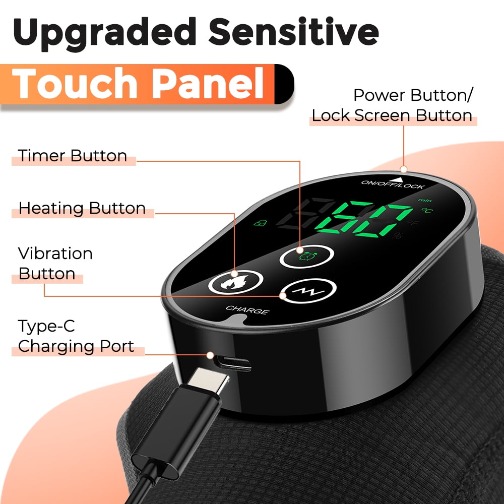 FlareMore Cordless Heated Wrist Brace with Vibration, Rechargeable Wrist Heating Pad Wrap, 3 Heat Levels, Adjustable Support with Thumb, for Work, Workout & Daily Use