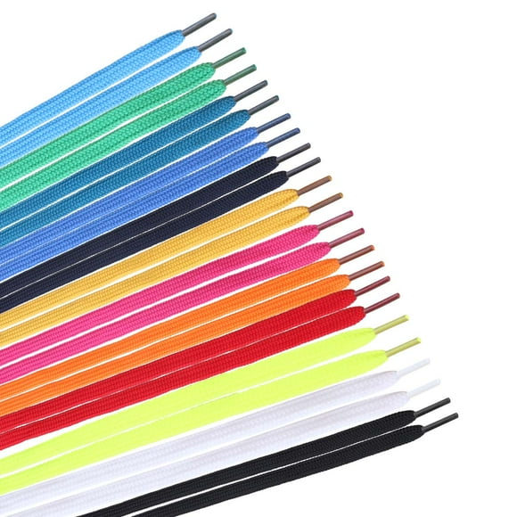 Troglfold 10 Paires de Lacets Plats de Rechange Cordons de Chaussures pour Chaussures de Sport/ Bottes/ Espadrilles/ Patins (Couleurs Aléatoires)