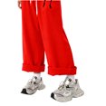 thumbnail image 4 of CAIVO Girl's Bowknot Baggy Sweatpants Lightweight Straight Leg Athletic Pants With Pockets Stylish Solid Color Trousers Slacks, 4 of 7