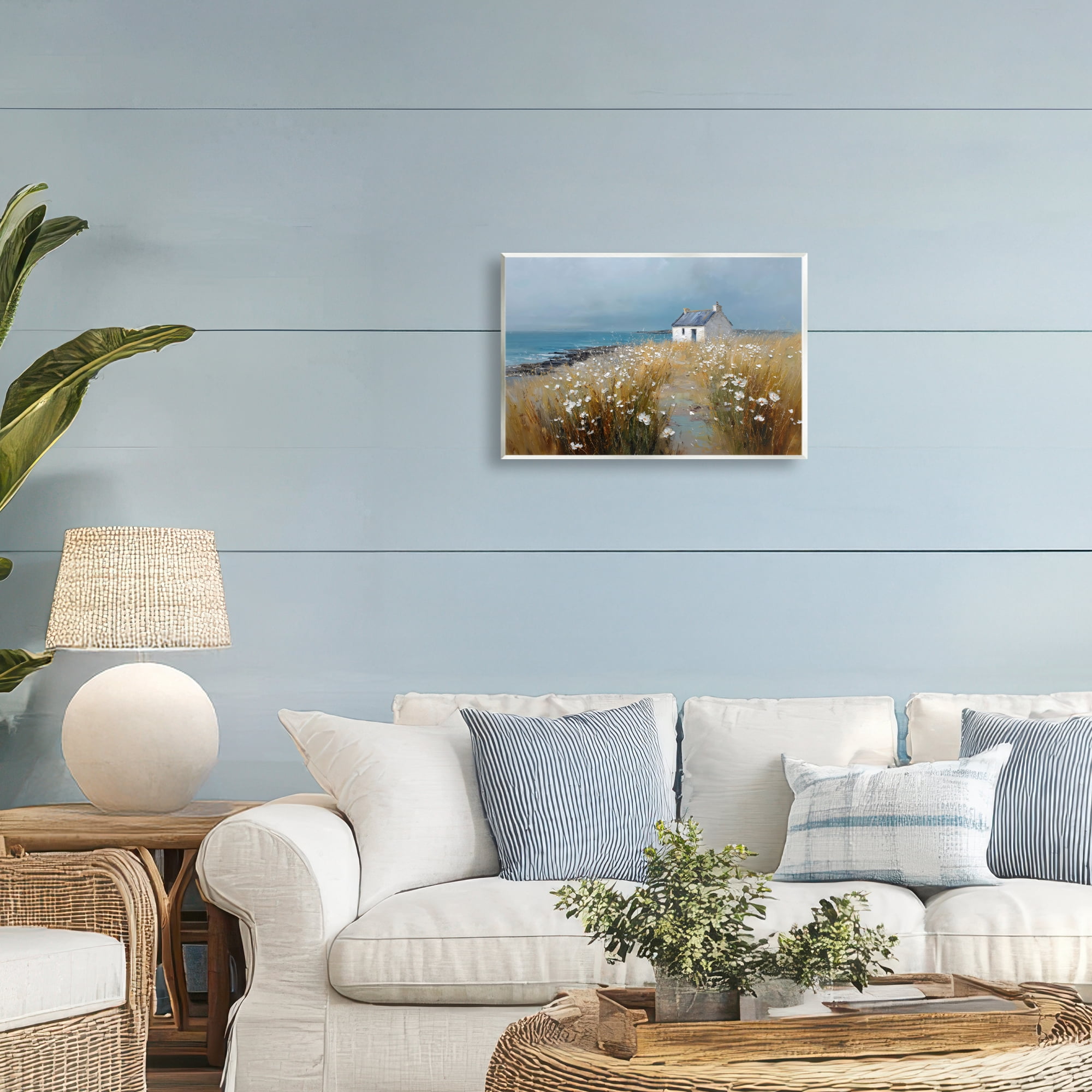 Stupell Industries Oceanfront Cottage Wildflowers Wall Plaque Art, design by Petal Prints Design