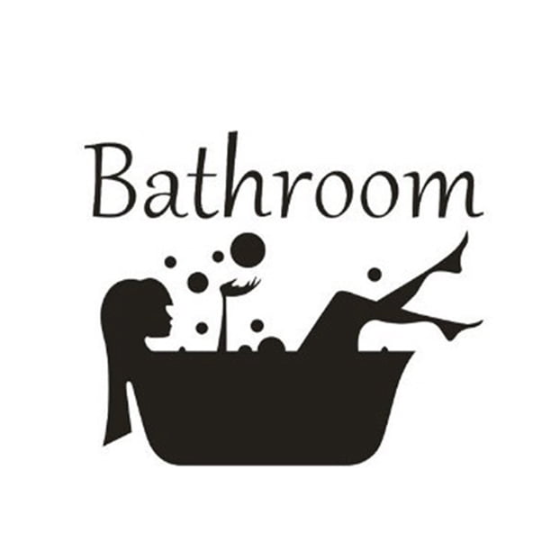 Adhesivo para puerta de baño de mujer - Decoración de pared - Adhesivo para inodoro - Accesorios divertidos y bonitos - Póster decorativo para habitación de niña