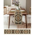 thumbnail image 3 of ERUNPONLY Bohemian Floral Table Runner - 70 Inch Long Vintage Boho Retro Ethnic Tribes Cotton and Linen Blended Dress Scarves Farmhouse Table Runner for Kitchen Dining, Coffee Table, 13" x 70", 3 of 8