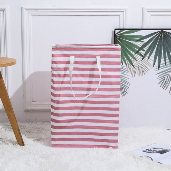 Raindrops Sundries Storage Holder Laundry Basket Wicker Child Pink