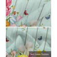 thumbnail image 6 of Easter Rabbits Linen Curtain Valance for Bedroom/Bathroom/Kitchen/Office/Living/Dining Room Windows,White Bunny Farmhouse Eggs Flower Rod Pocket Topper Drapes Decorative Cafe Drapery Panel 42x18, 6 of 6