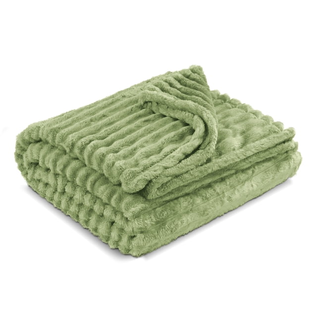 Yellow Mellow | Cobertor Cobija Stripes | King Size | Suave | Con Relieve | Ligera | Tamaño 230x200cm (Verde)