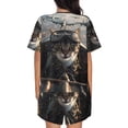 thumbnail image 6 of Fotbe Pilot Cat In Vintage Plane Print Pajama Set for Women 2 Piece Loungewear Short Sleeve Tops and Shorts Set Soft Sleepwear-Large, 6 of 7