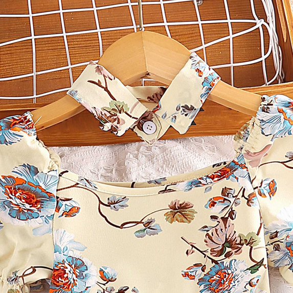 Vedolay Young Girl Dresses Junior Bridesmaids V-Neckline Flower Girl Dress,Beige 6-7 Years