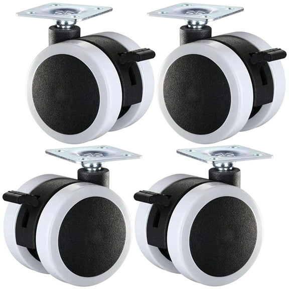 Black Heavy Duty Office Chair Casters with Polyurethane Material for Home Use 4 Pieces