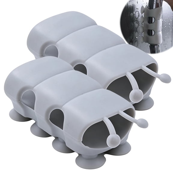 Silicone Shower Head Holder, No Drilling Suction Cup & Adjustable Reusable Design for Bathroom, Shower, Rental Home & RV
