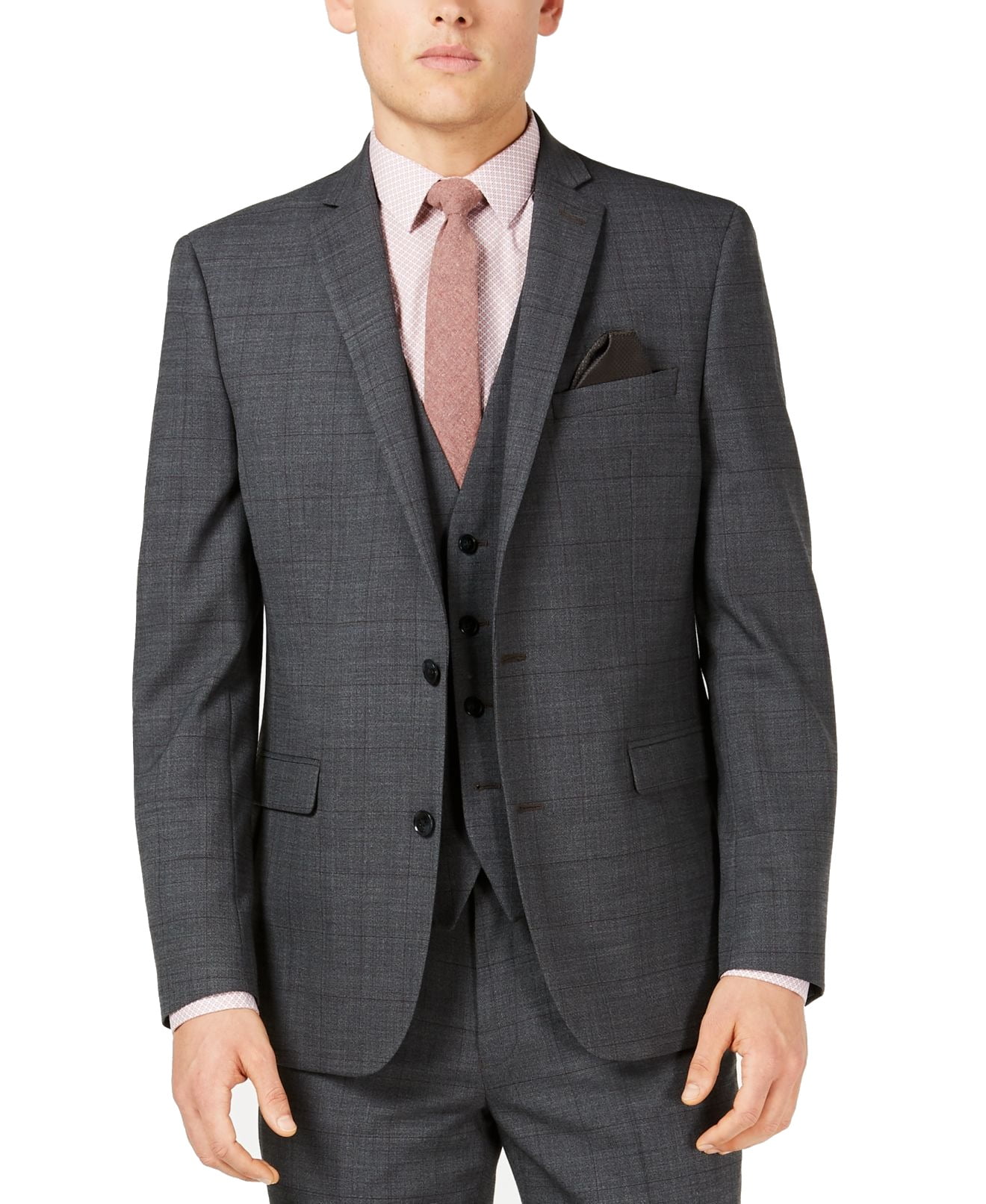 Bar III Mens Suit Separates Two Button Windowpane Jacket 42 Walmart