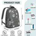 thumbnail image 5 of Grey Dog Paw Footprint Backpack for School,Cute School Bag,Schoolbag with Adjustable Shoulder Straps & Padded Back,16.9 Inch, 5 of 5