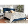 thumbnail image 6 of Baxton Studio Clare Full Size Navy Blue Velvet Panel Bed with Tufted Headboard, 6 of 6