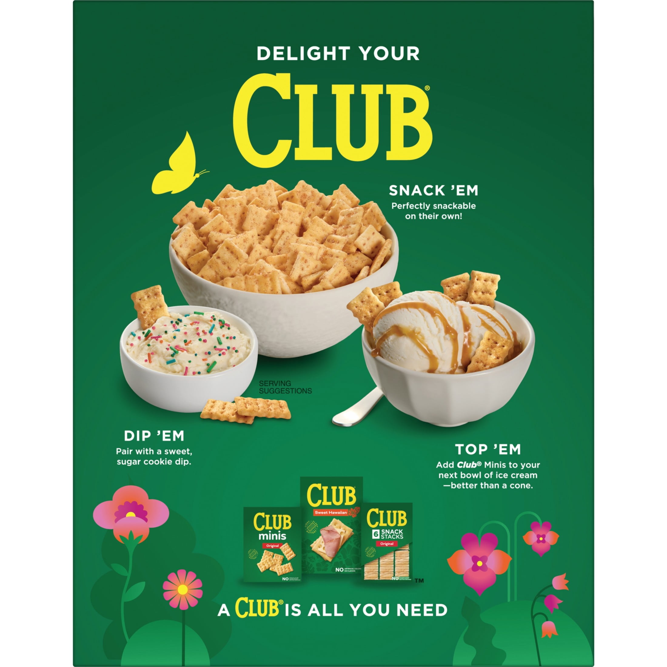 Club Minis Cinnamon Sugar Crackers, Spring Snacks, 11 oz