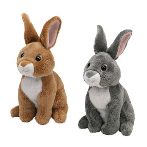 TY Beanie Babies - BUNNY RABBITS (Set of 2 - Fields & Orchard) (7 inch