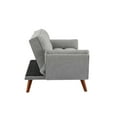 thumbnail image 5 of Modern Linen Convertible Sofa, Industrial Style Sofa Bed with Adjustable Backrest, Armrest, Wooden Frame, Upholstered Sofa Couch for Living Room,Apartment,Christmas, Gray, 5 of 7