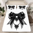 thumbnail image 2 of Feelyou Black Bowknot Teens Full Size Sheets, Gothic Romantic Bow Bed Sheets, 4-Piece, 2 of 7