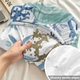 thumbnail image 4 of Queen Size Fitted Sheet Set - Blue Teal Coastal 3 Piece Bedding Sets 16" Deep Pocket Fitted Sheet with 2 Pillowcases, Summer Beach Nautical Coral Starfish Brushed Microfiber Hotel Luxury Bed Sheets, 4 of 9