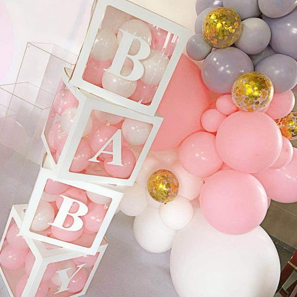 Boîte à ballons cube transparente en plastique, style lettre, décoration de  fête d'anniversaire de mariage
