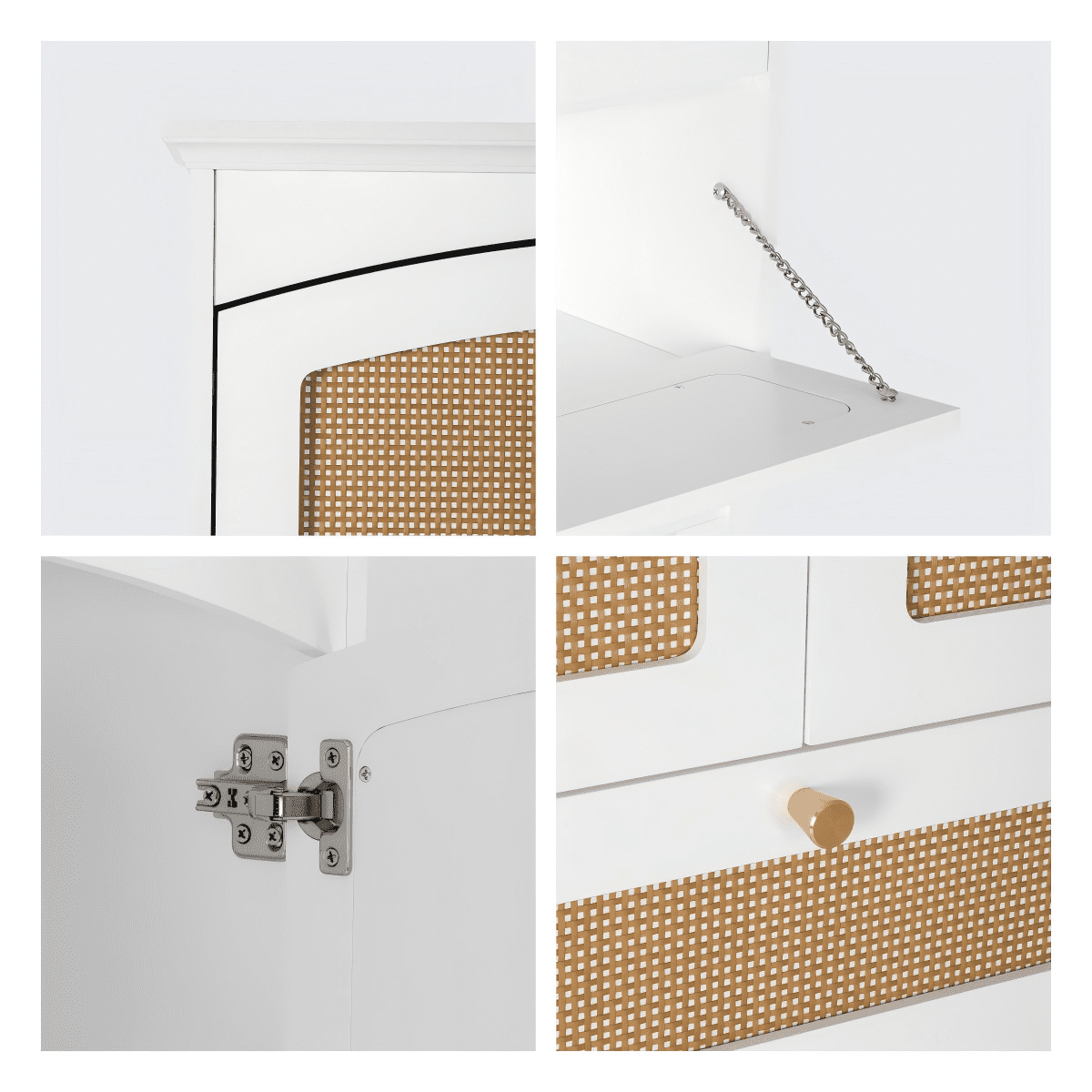 STAROUS Rattan Over Toilet Cabinet:  Bathroom Storage with Tilt-Out Cube & Adjustable Shelf
