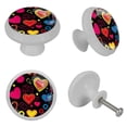 thumbnail image 4 of Valentine's Day Glow-in-the-Dark Fluorescent Drawer Pulls - Round 4-Pack - Suitable for Cabinets, Wardrobes, and Dressers - Decorative Door Knobs,and Cabinet Handles with Screws, 4 of 6