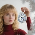 thumbnail image 6 of Christmas Snowman Wreath Pendant, Sparkling Blue and White Crystal Snowman with Bow, Holiday Tree Decoration and Home Décor for Christmas, 6 of 6