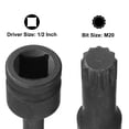thumbnail image 4 of Uxcell Enchufe de broca cuadrada triple de impacto de 1/2" de conducción x M20 (20 mm), longitud métrica de 3", acero CR-MO, 4 of 7