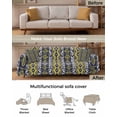 thumbnail image 3 of Yellow Aztec Sofa Covers for 3 Cushion,Washable Couch Cover for Sectional Sofa Slipcovers with Tassel,Southwest Geometric Antique Oriental Stripes Loveseat Covers Futon Cover Throw Blanket 71x118, 3 of 8