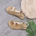 thumbnail image 6 of hoksml Women's Metallic Toe Post Flat Sandals Open Toe Ankle Strap Summer Casual Dressy Shoes for Ladies, 6 of 8