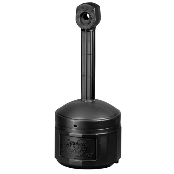 Justrite, Original Smoker’s Cease-Fire Outdoor Ashtray, Polyethylene Standing Ashtray with Steel Bucket, 4 Gallon, Black, 26800D CA2