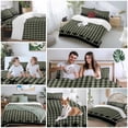 thumbnail image 6 of Sage Green Black Plaid Duvet Cover Set, Vintage Star Buffalo Check Rustic Soft Duvet Cover Queen Size Bedding Set 4 Pieces, 1 Quiltcover and 2 Pillowcases with Zipper, 1 Bed Sheet for All Seasons, 6 of 9