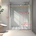 thumbnail image 6 of 76"H Frameless Sliding Door,Shower Door with Stainless Steel Pulleys&Adjustable Soft Closing Function,Clear Tempered Glass,Brushed Gold, 6 of 7