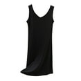 thumbnail image 2 of Blmnix Sleep Tanks Womens Nightgowns & Sleepshirts Cotton Nightgowns Sexy Nightgown Sleepshirts Knee Length V-Neck Sleeveless Black Ladies Nightgowns,M, 2 of 5