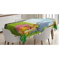 thumbnail image 1 of Ambesonne Animal Tablecloth Rectangular Table Cover, Savannah Animals Cartoon, 60"x90", Multicolor, 1 of 3