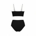 thumbnail image 7 of Herseas Women's 2 Piece Colorblock Bikini Sets Oval Metal Cutout Swimsuit High Waisted Beach Summer Swim Bathing Suits (XL, Black), 7 of 7
