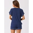 thumbnail image 3 of DARING DIVA Women's Sleepwear Soft Modal Lounge Pajama Set Navy Blue XL, 3 of 6